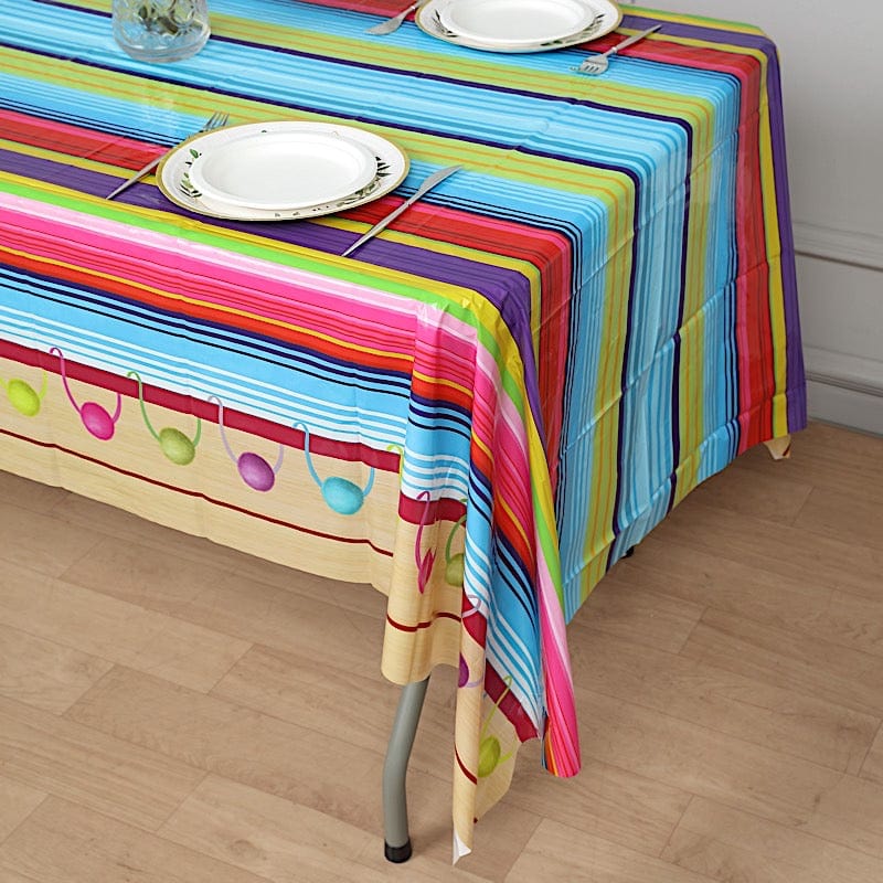 Assorted 50x108 in Mexican Fiesta Rectangular Disposable Plastic Tablecloth