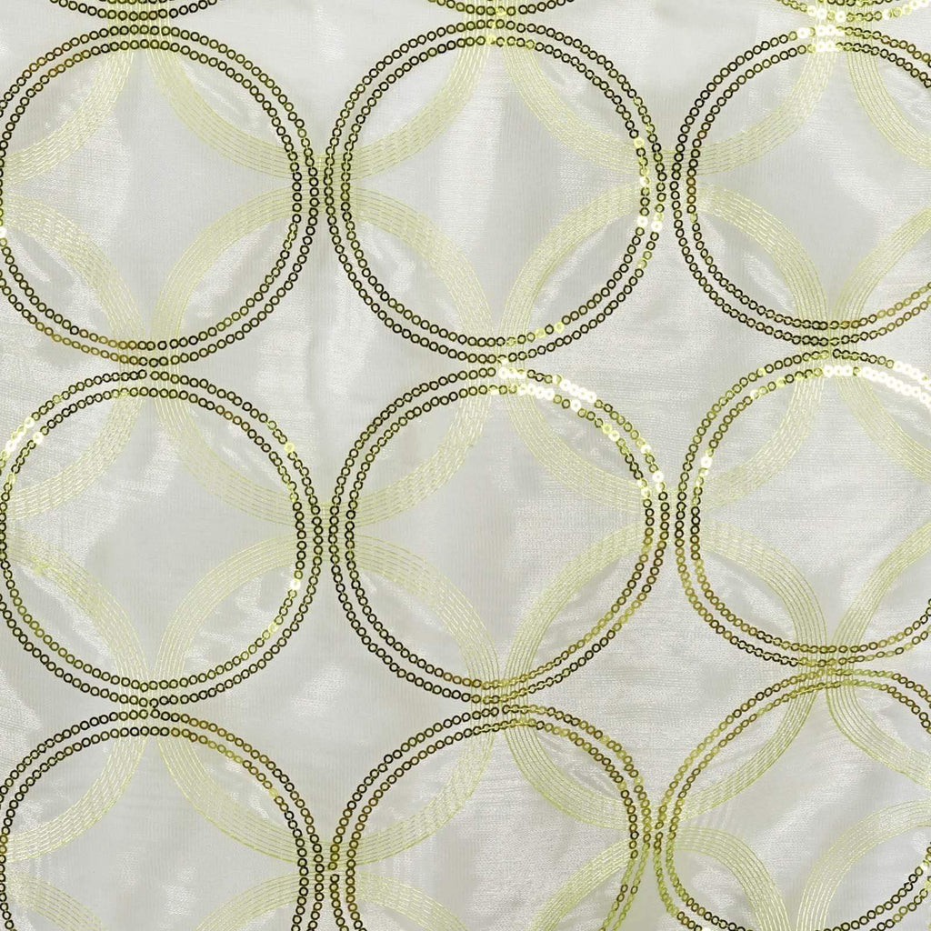 Tea Green Organza Table Runner with Sequin Circles