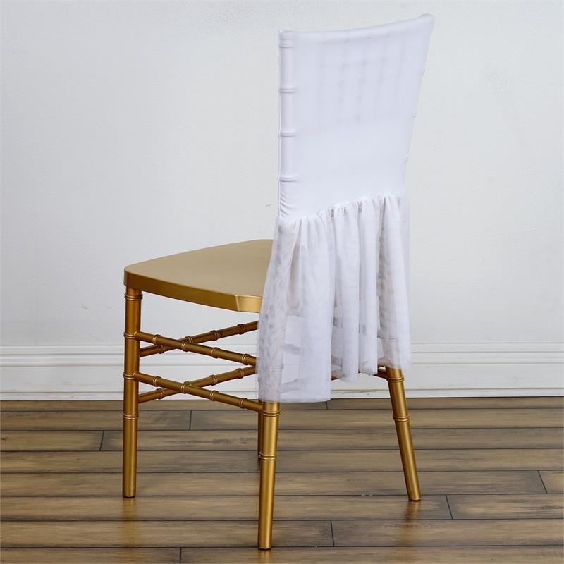 White Spandex Tulle Tutu Chair Cover