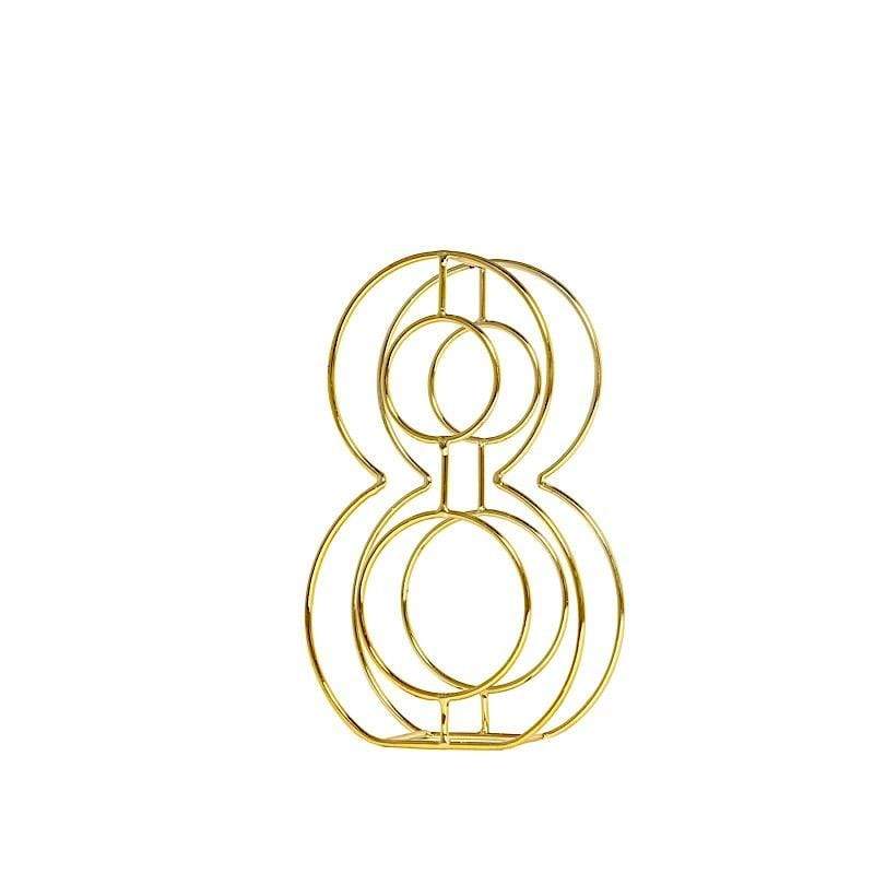 8 in tall Gold Metal 3D Wire Number Sign