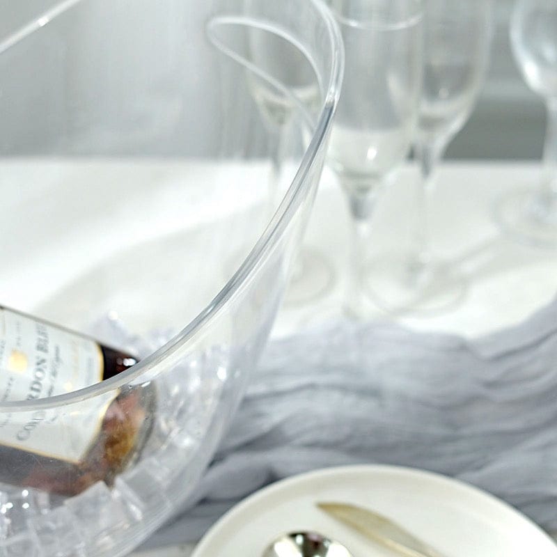 14 in Clear Plastic Drinks and Ice Bucket Party Beverage Cooler