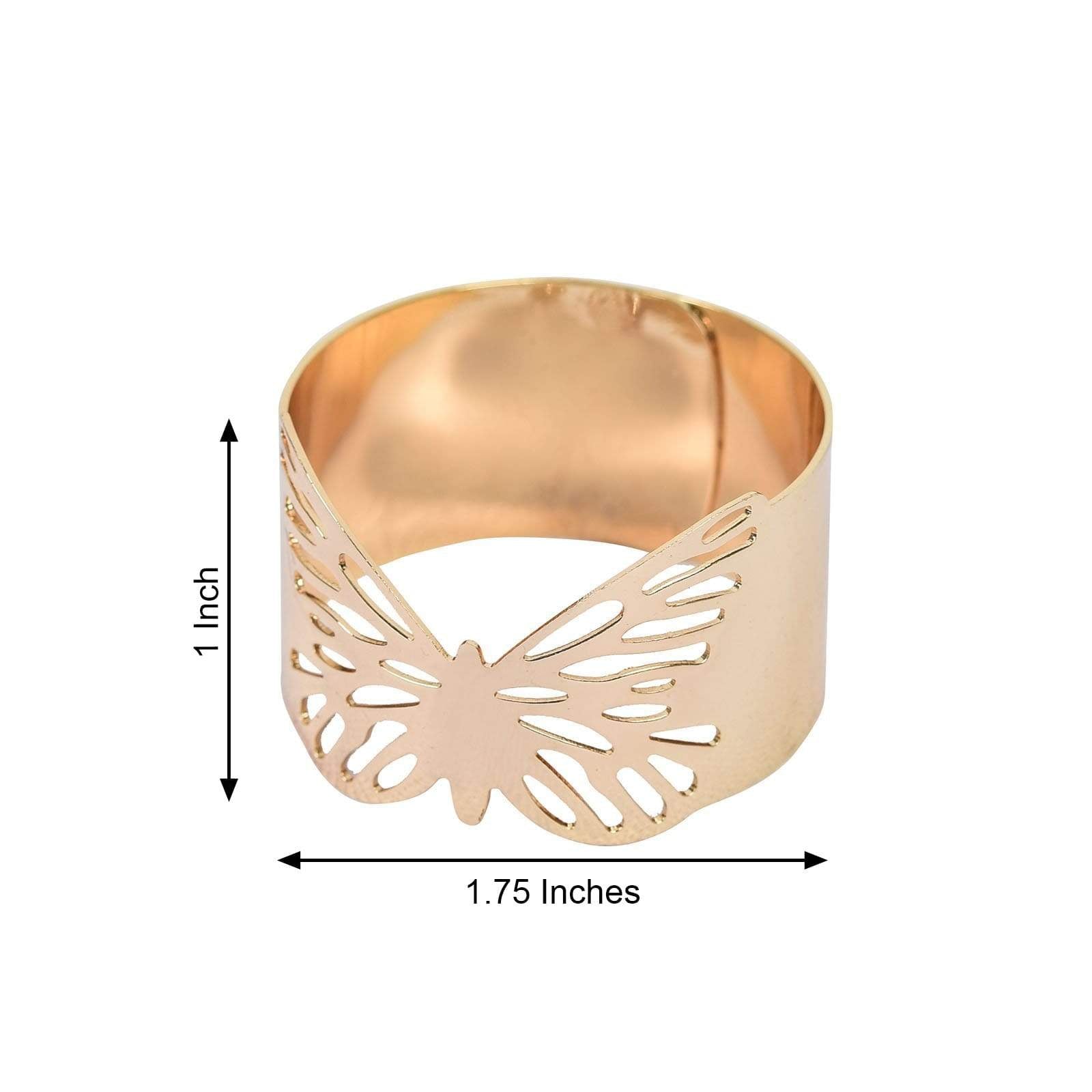 5 Metallic Gold Butterfly Napkin Rings