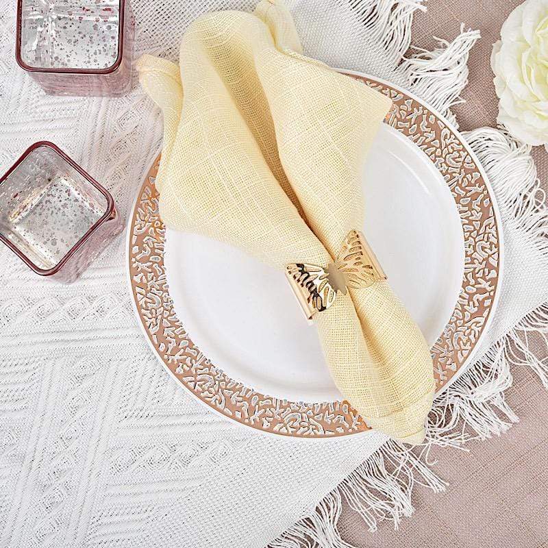 5 Metallic Gold Butterfly Napkin Rings