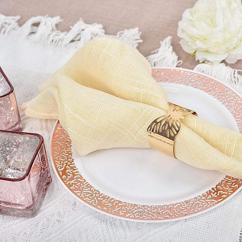 5 Metallic Gold Butterfly Napkin Rings