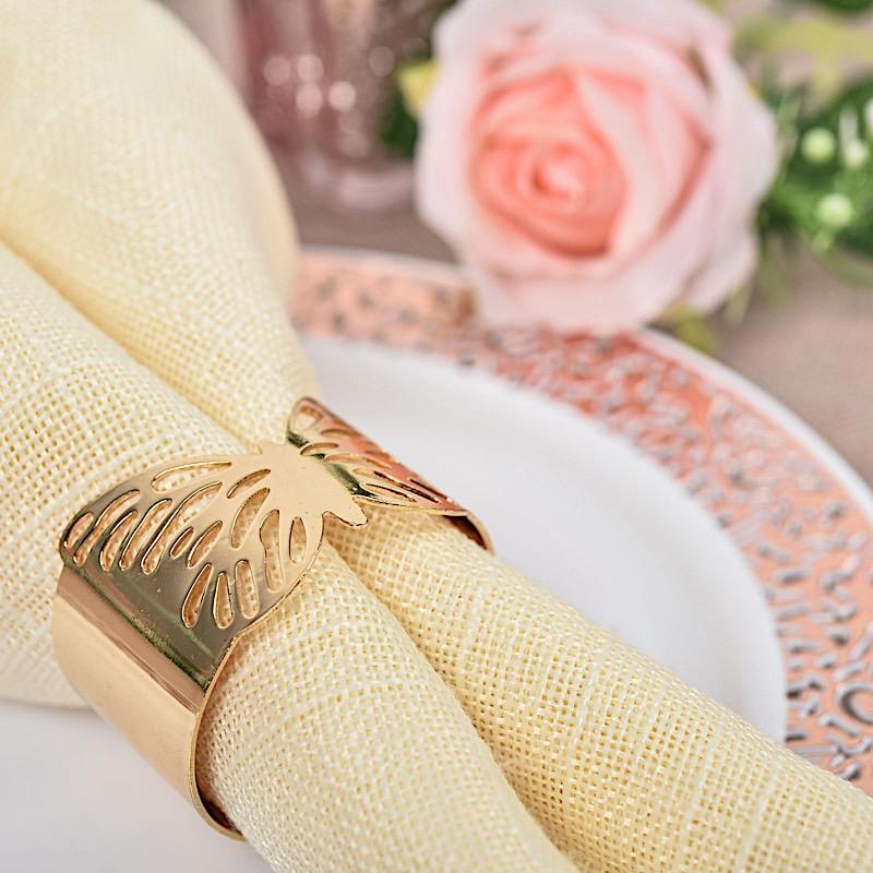5 Metallic Gold Butterfly Napkin Rings