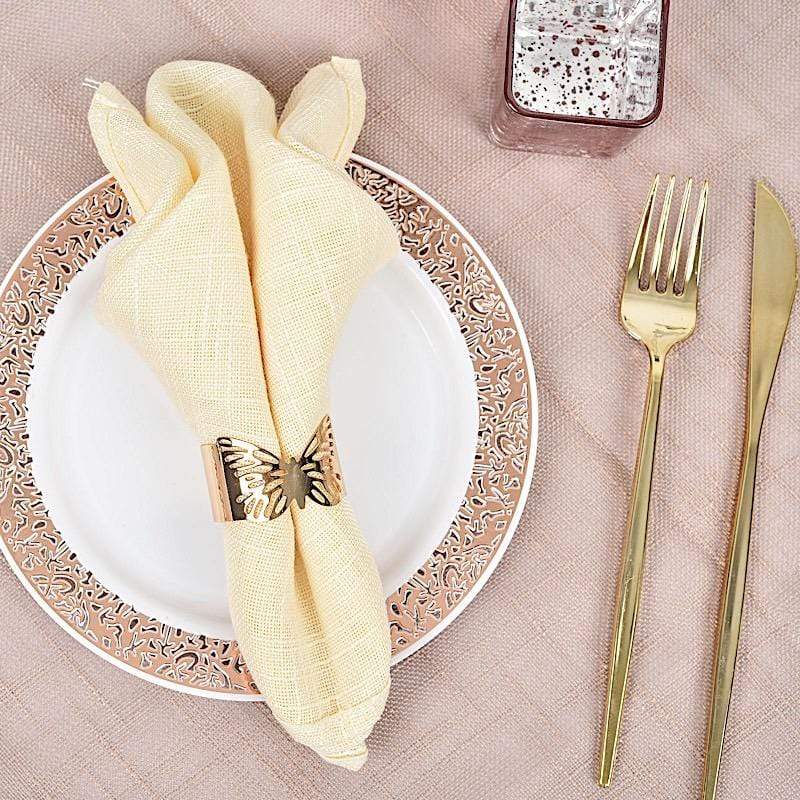 5 Metallic Gold Butterfly Napkin Rings