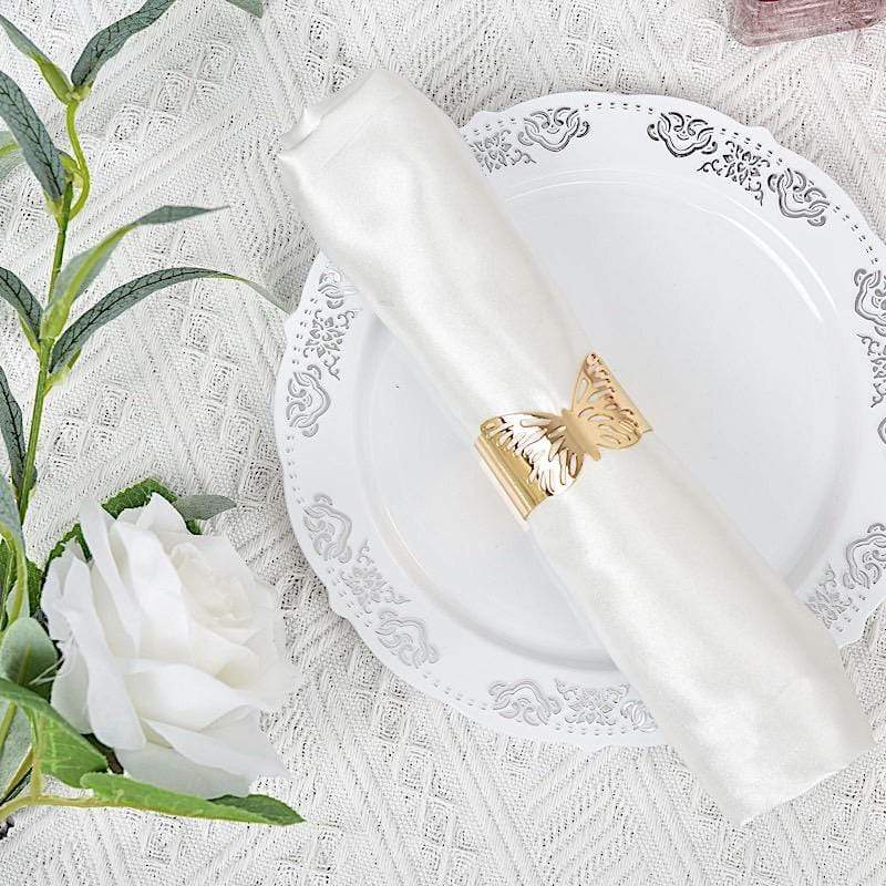 5 Metallic Gold Butterfly Napkin Rings