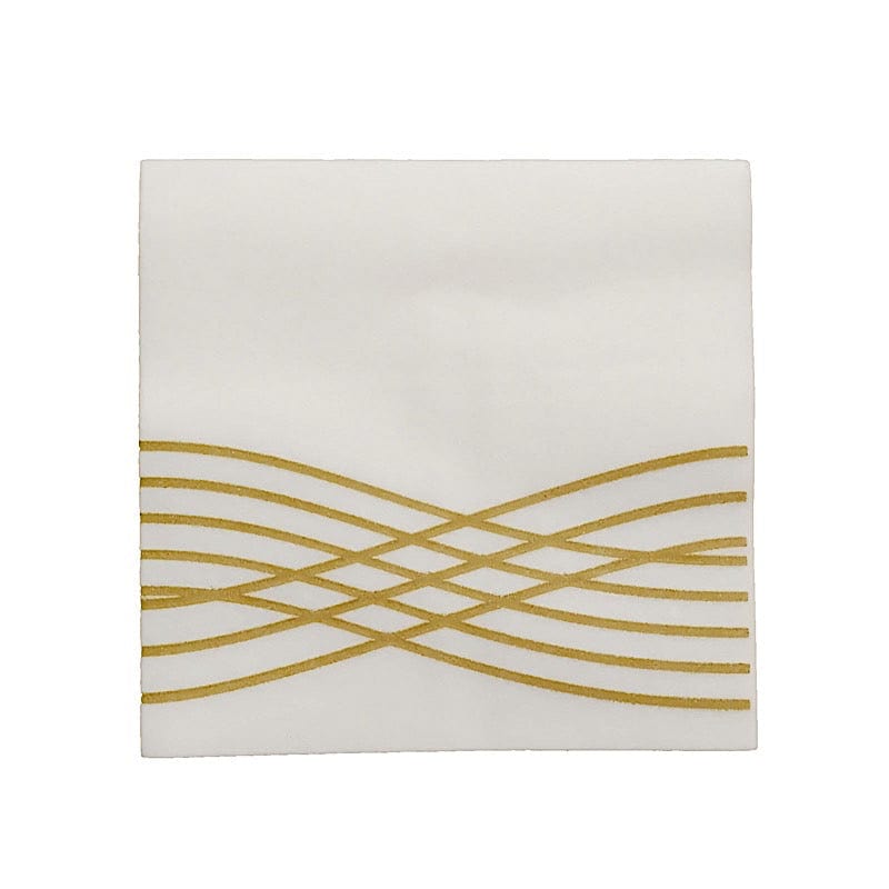 20 Square Premium Airlaid Paper Napkins with Metallic Wave Design