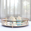 2 pcs Gold Mirrored Metal Round Decorative Serving Trays