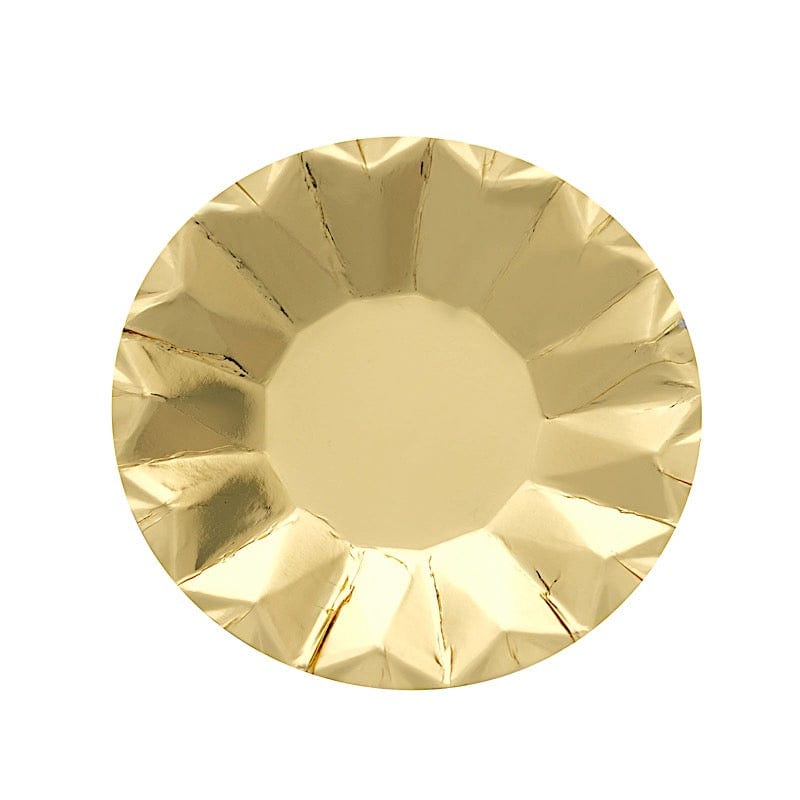 25 Geometric Round Metallic Disposable Dinner Salad Paper Plates