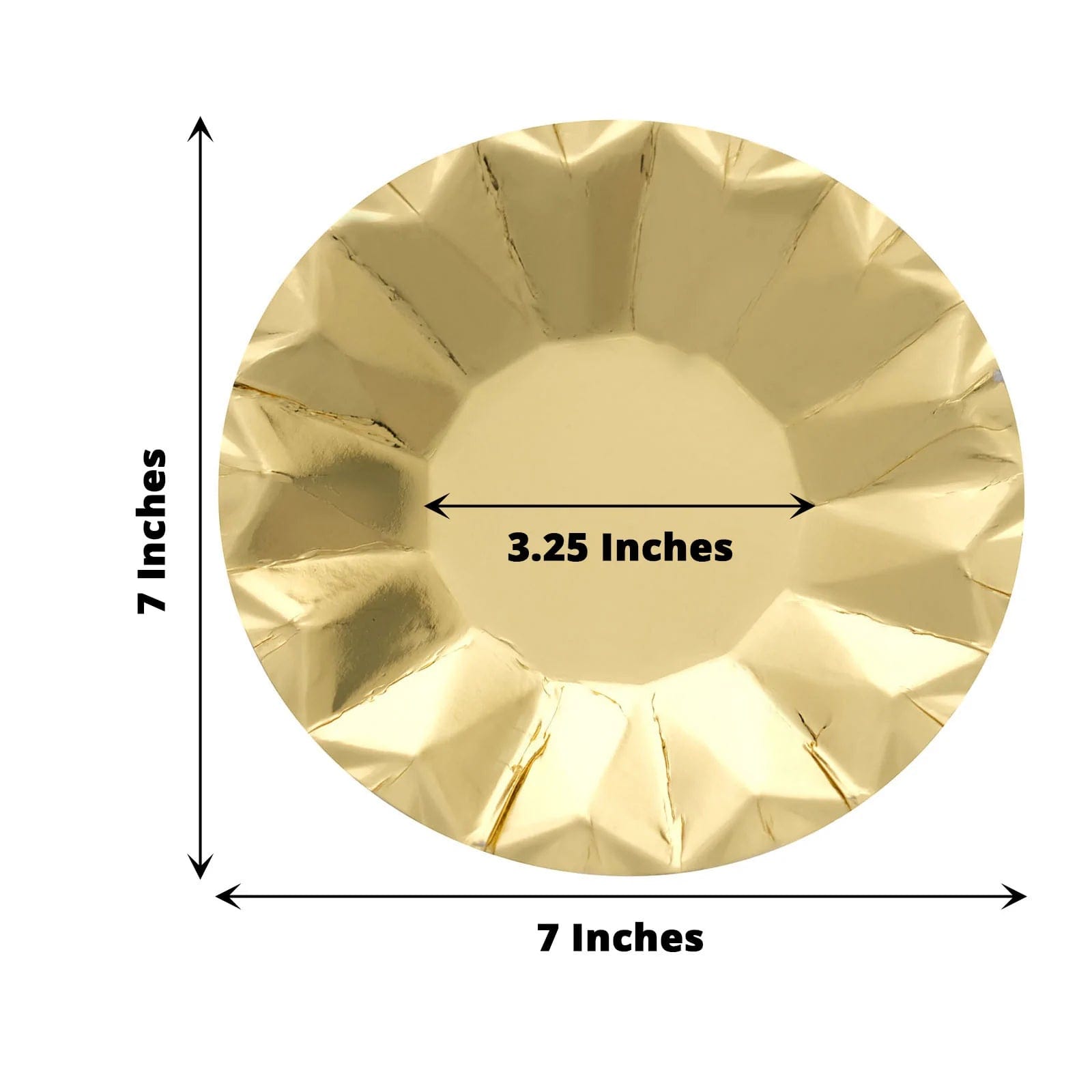 25 Geometric Round Metallic Disposable Dinner Salad Paper Plates