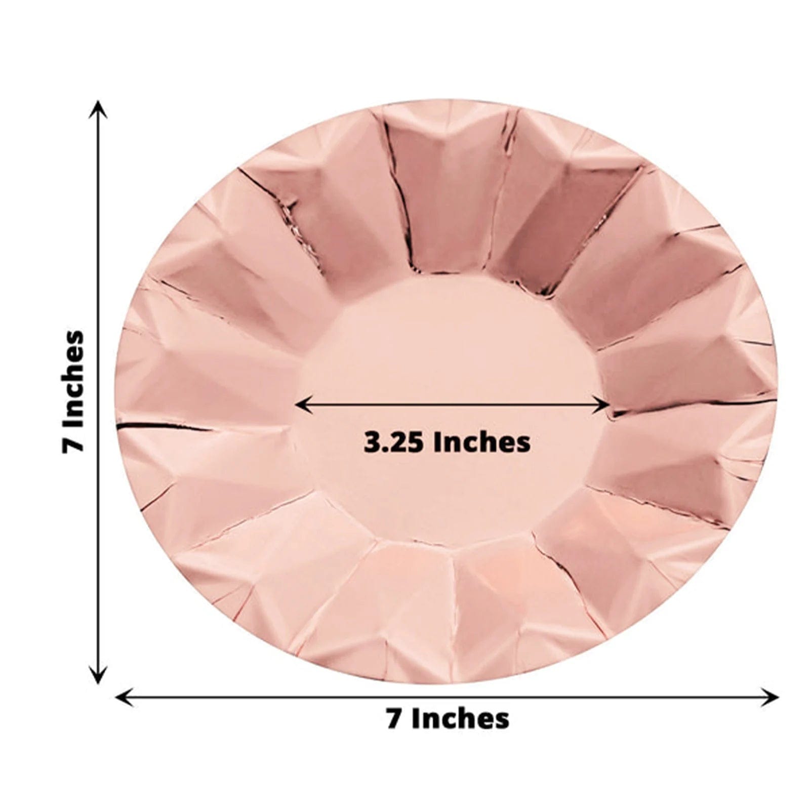 25 Geometric Round Metallic Disposable Dinner Salad Paper Plates