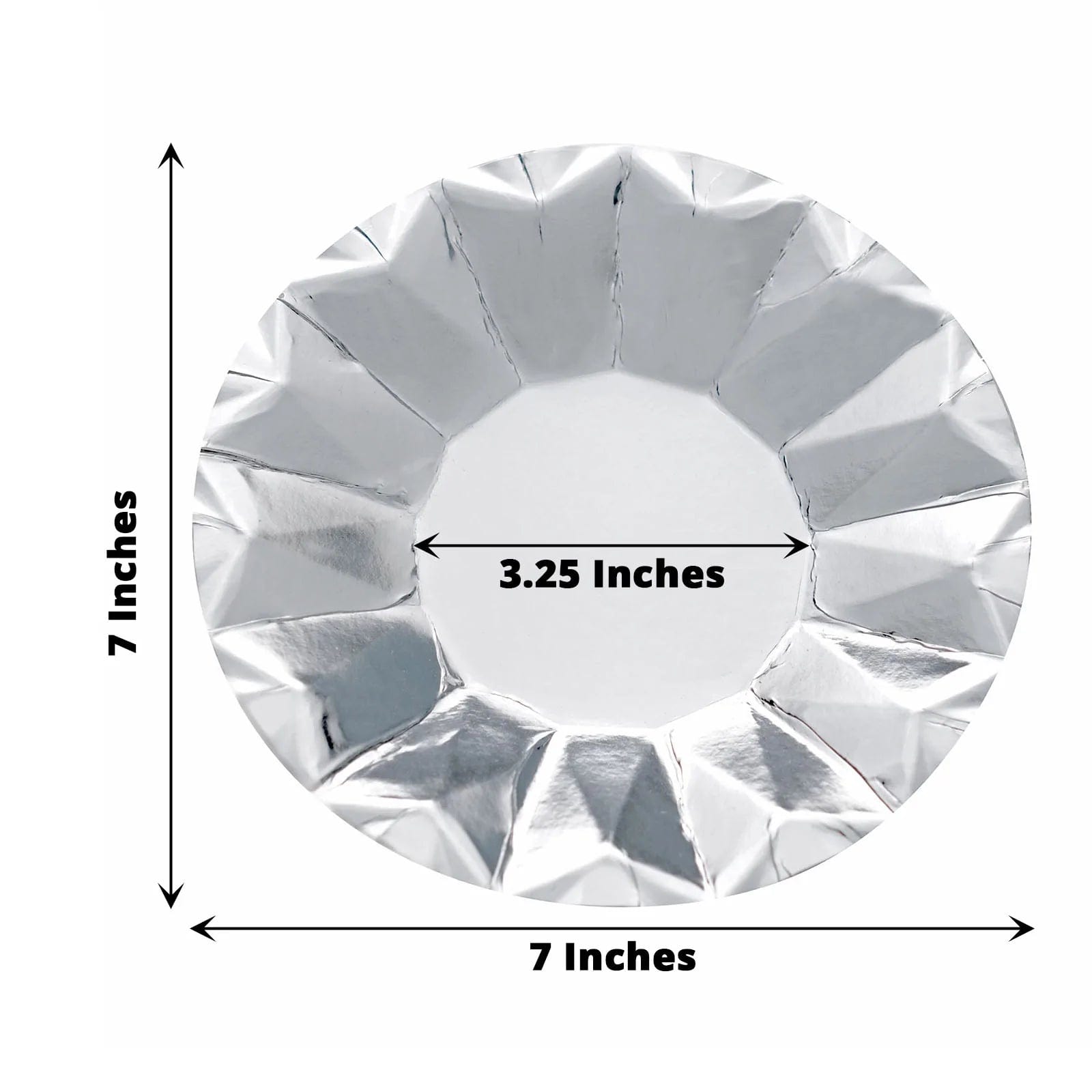 25 Geometric Round Metallic Disposable Dinner Salad Paper Plates