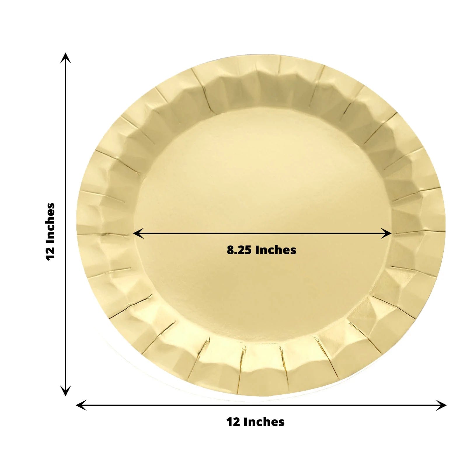 25 Geometric Round Metallic Disposable Dinner Salad Paper Plates