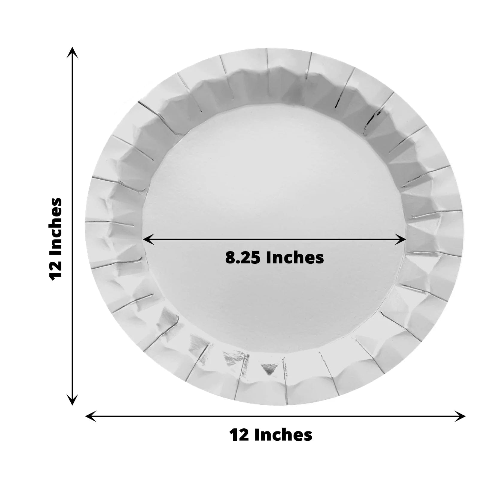 25 Geometric Round Metallic Disposable Dinner Salad Paper Plates