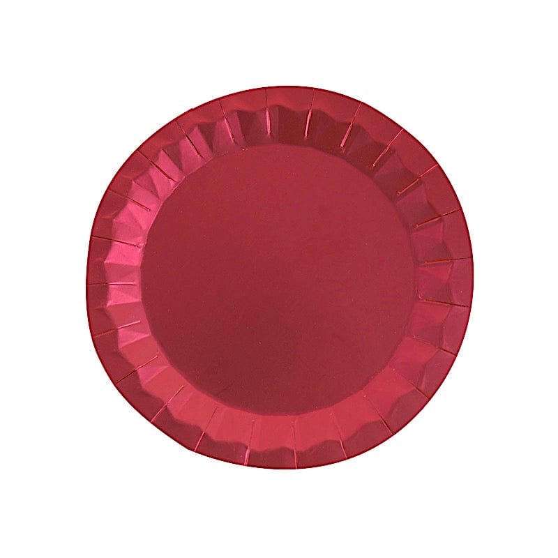 25 Geometric Round Metallic Disposable Dinner Salad Paper Plates