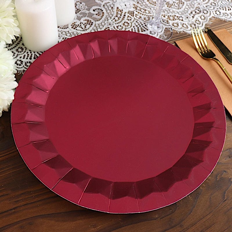 25 Geometric Round Metallic Disposable Dinner Salad Paper Plates