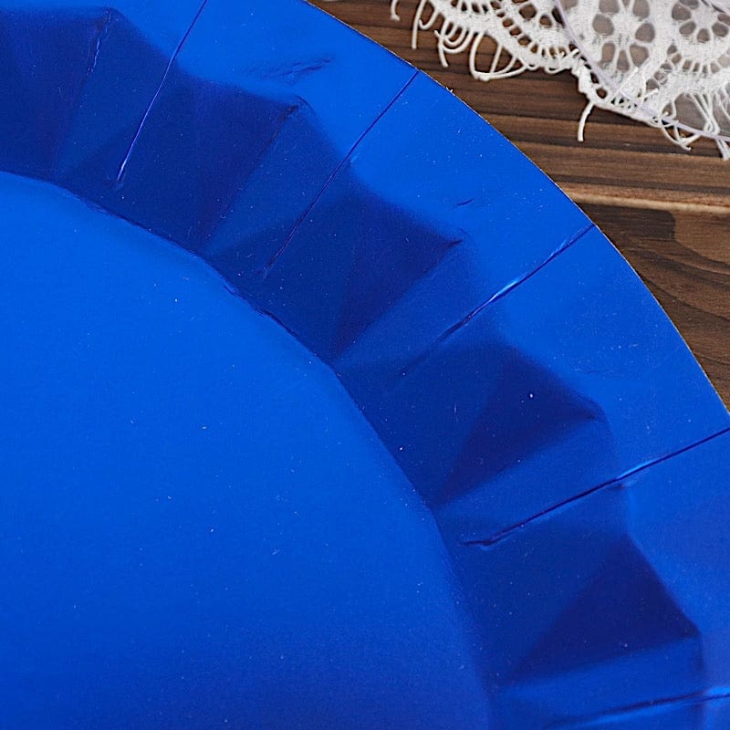 25 Geometric Round Metallic Disposable Dinner Salad Paper Plates