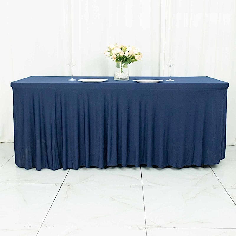 6 feet Fitted Premium Spandex Rectangle Tablecloth Wavy Table Cover