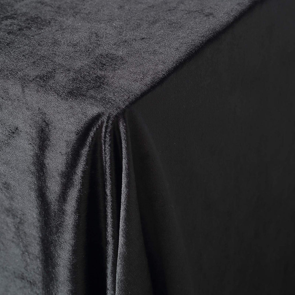 60x102 in Black Rectangular Premium Velvet Tablecloth