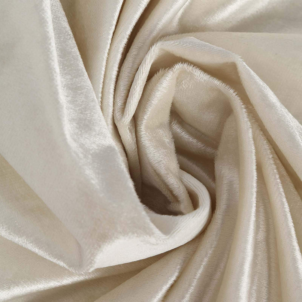 90x132 in Ivory Rectangular Premium Velvet Tablecloth