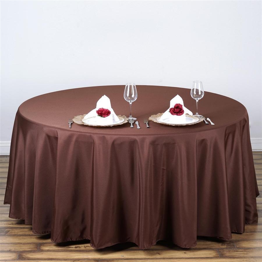108 in Black Polyester Round Tablecloth Party Supplies Wedding Linens