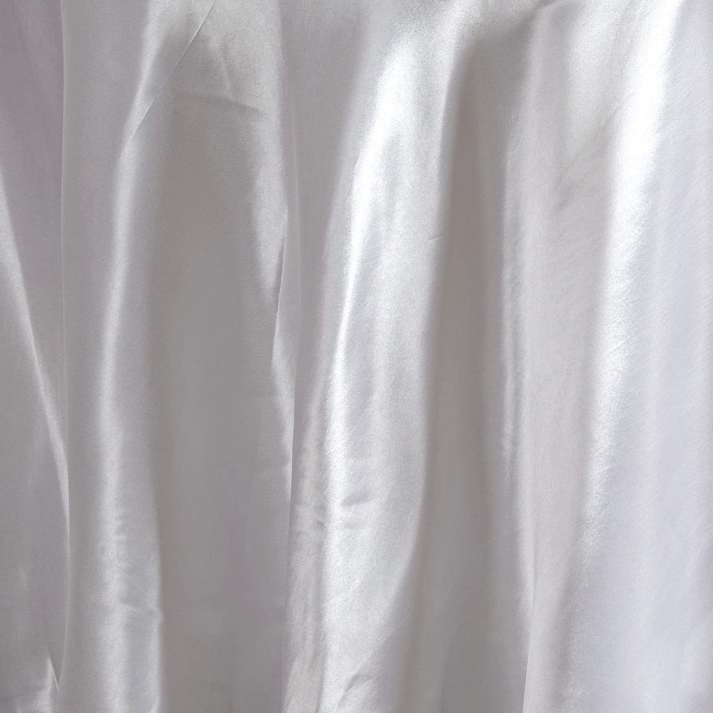 White 108" Satin Round Tablecloth