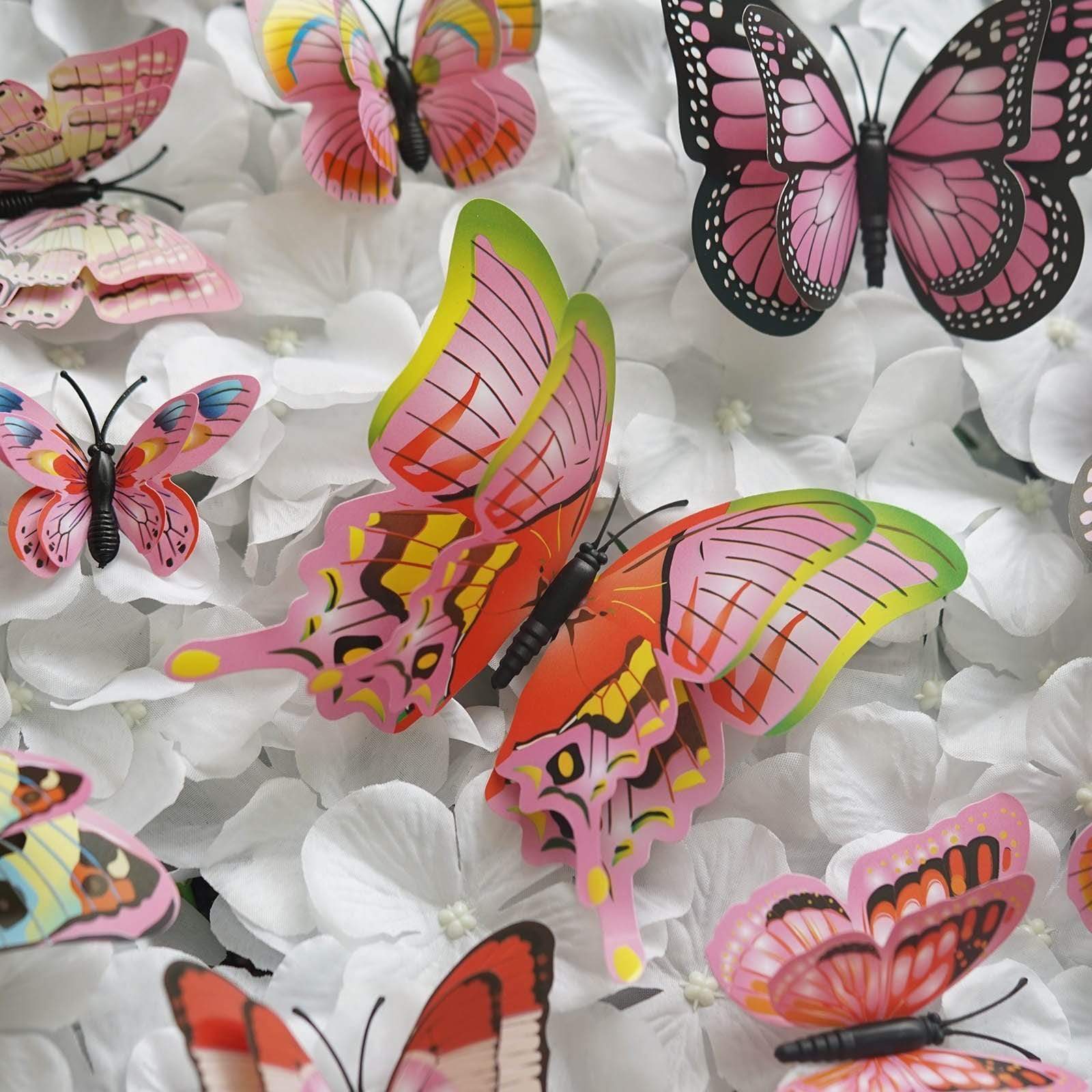 12 pcs Multicolored Summer 3D Butterflies Decor Stickers DIY Crafts Wall Decals