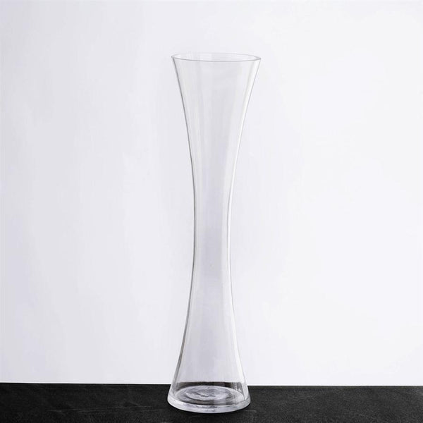 12 pcs 16" tall Clear Glass Hourglass Shaped Centerpiece Vases