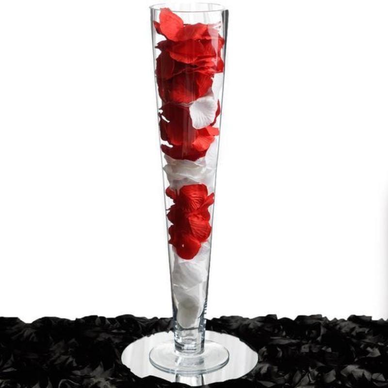 12 pcs 20" tall Clear Glass Trumpet Centerpiece Vases