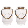 2 pcs 9.5" tall Clear Glass Hanging Votive Candle Holder Centerpiece Vases