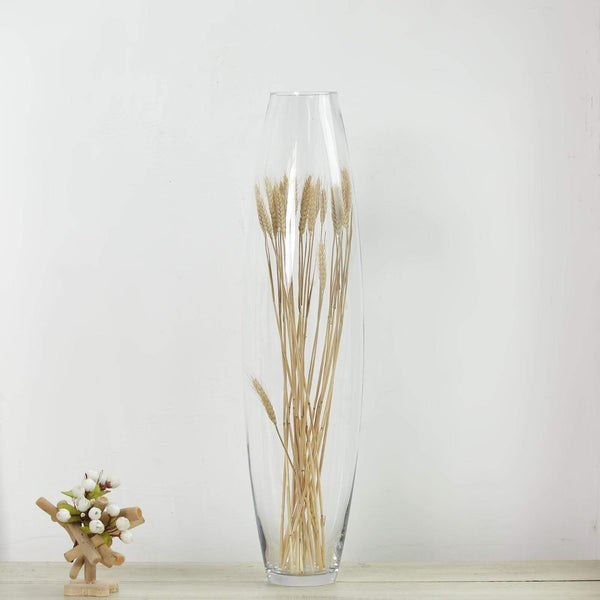 31 inch tall Cylindrical Clear Glass Vase