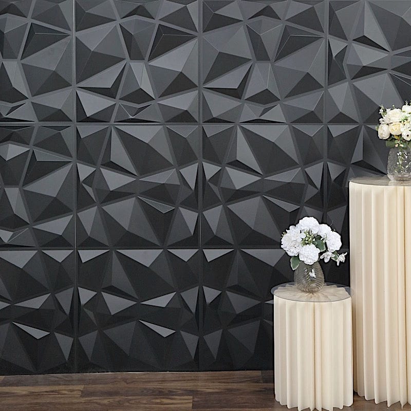 12 Matte 20x20 in Square 3D Diamond Textured PVC Stick On Wall Panels