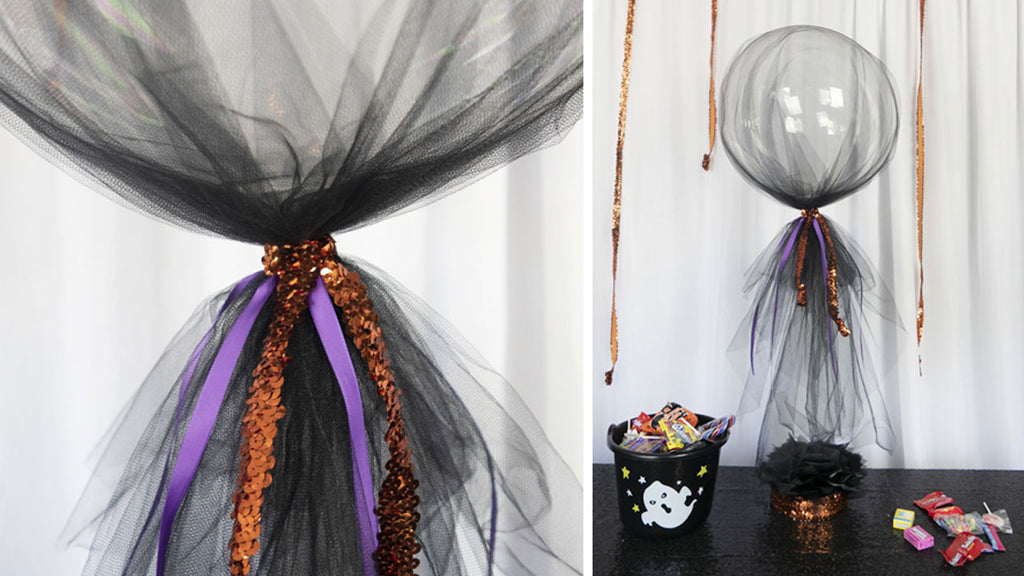 Easy DIY Centerpiece with Clear Balloons and Flowing Tulle