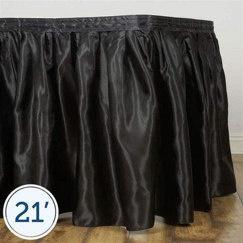 21 feet x 29" Black Satin Banquet Table Skirt