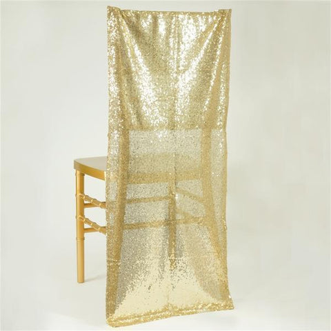 Champagne Sequin Slipcover Chair Cover