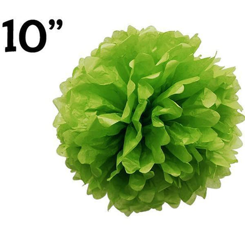 12 pcs 10 inch Apple Green Paper Pom-Poms