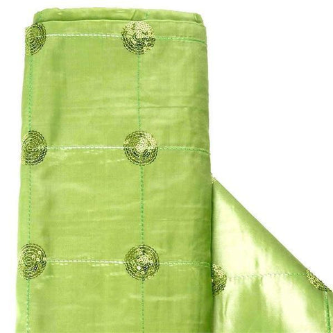 54" x 5 yards Apple Green Beaded Sequins on Taffeta Fabric