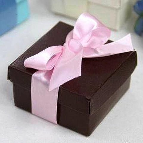 .5"x 1.5" Chocolate Brown Wedding Favor Cake Boxes with Removable Lids