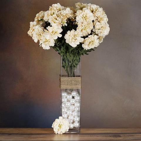 72 Champagne Zinnia Silk Flowers