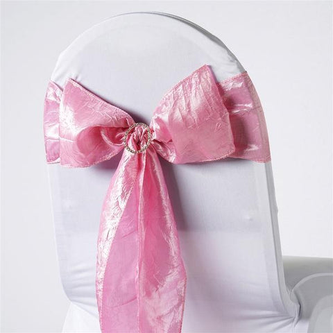 Pink Taffeta Crinkle Chair Sashes