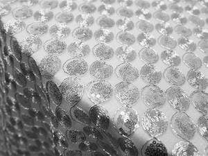 Silver Sequin Circles on Tulle Table Runner