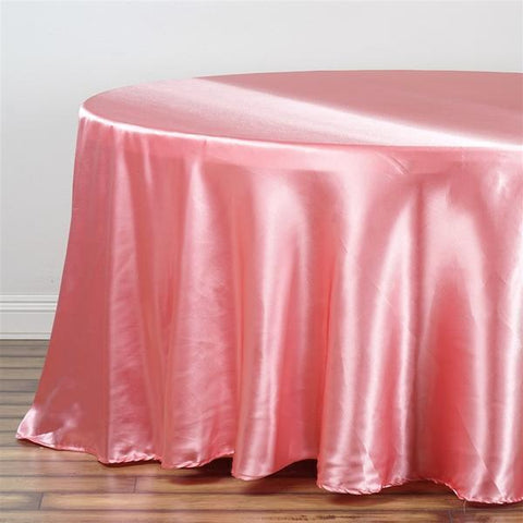 Rose Quartz Pink 90" Satin Round Tablecloth