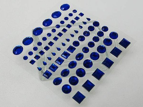Royal Blue Multi-Shaped Gem Stickers