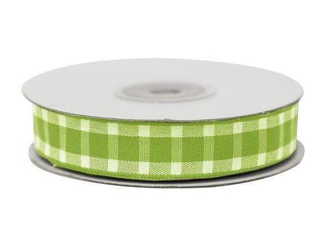 5/8 inch x 25 yards Green Grand Gingham Ribbon