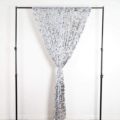 2 pcs 9 feet Big Payette Sequin Backdrop Curtains Drapes Panels