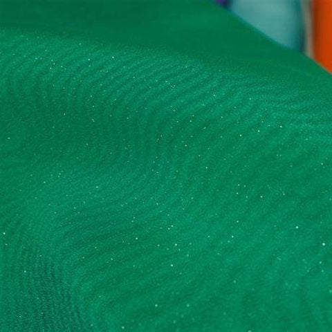 54" x 10 yards Emerald Green Glittered Organza Fabric Bolt Add a splash of color 