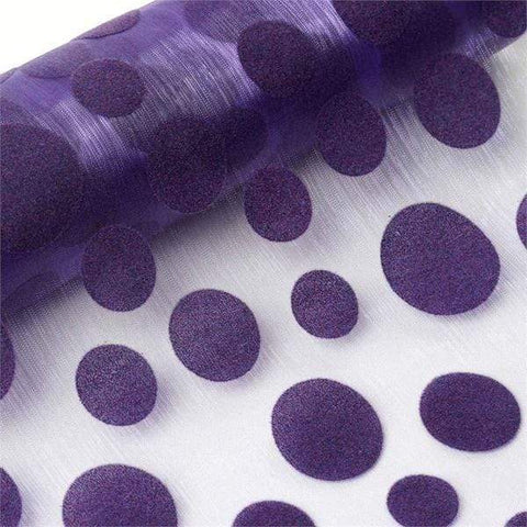 Velvet Dots on Organza 12" x 10 yards - Purple