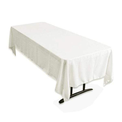60" x 102" Ivory Premium Polyester Rectangular Tablecloth