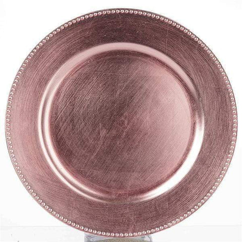 13" Blush Beaded Charger Plates